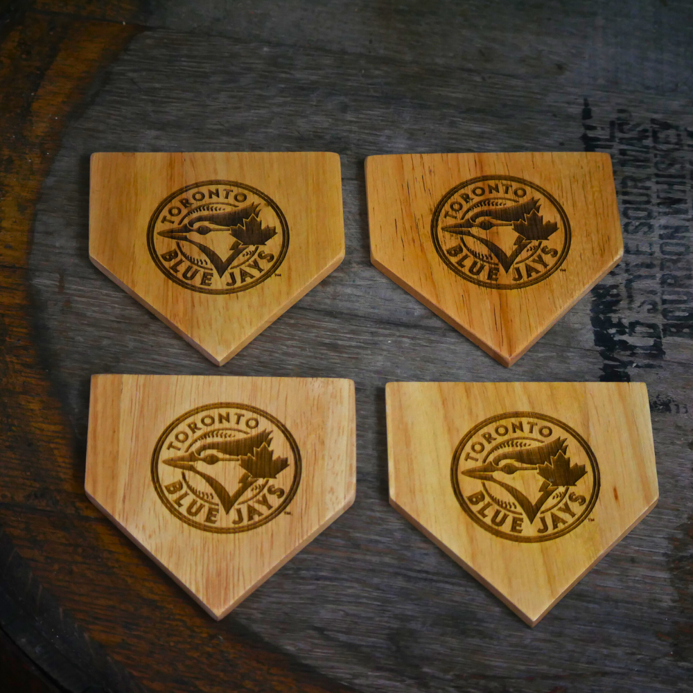 Dugout Mugs® Wooden MLB Home Plate Coasters - 4 Pack