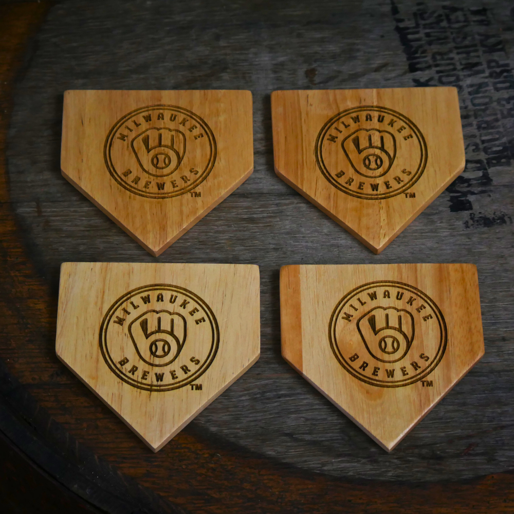 Dugout Mugs® Wooden MLB Home Plate Coasters - 4 Pack