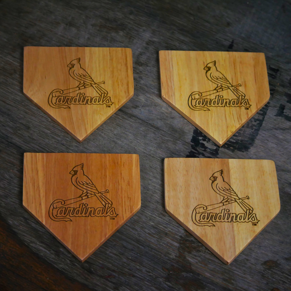 Dugout Mugs® Wooden MLB Home Plate Coasters - 4 Pack
