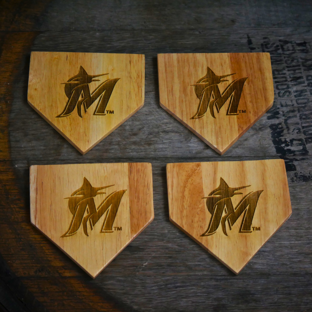 Dugout Mugs® Wooden MLB Home Plate Coasters - 4 Pack