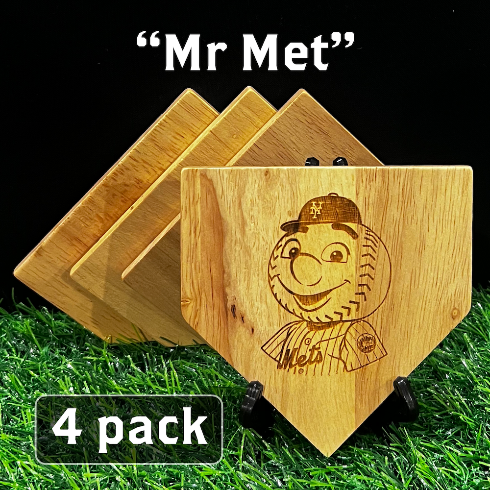 ALL 30 TEAMS - Wooden MLB Home Plate Coasters - MASCOT EDITION