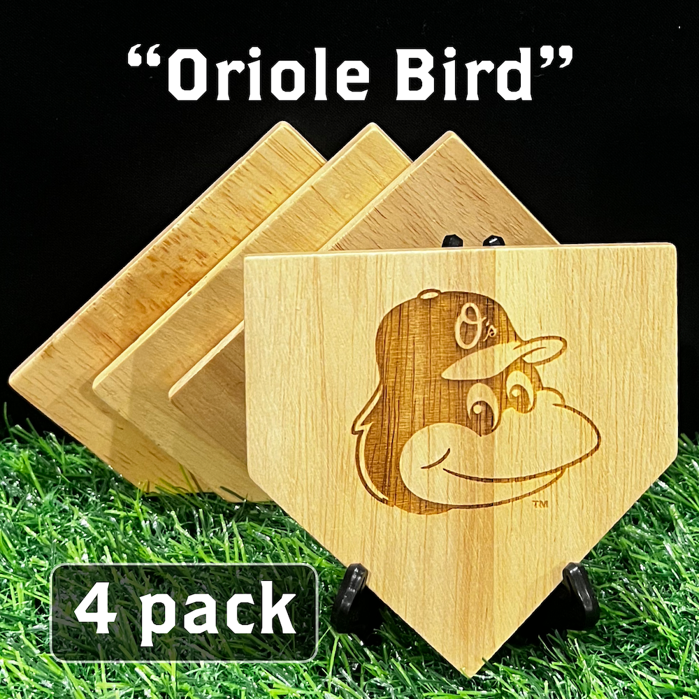ALL 30 TEAMS - Wooden MLB Home Plate Coasters - MASCOT EDITION