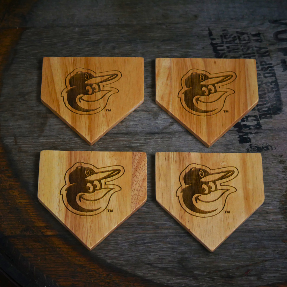 Dugout Mugs® Wooden MLB Home Plate Coasters - 4 Pack