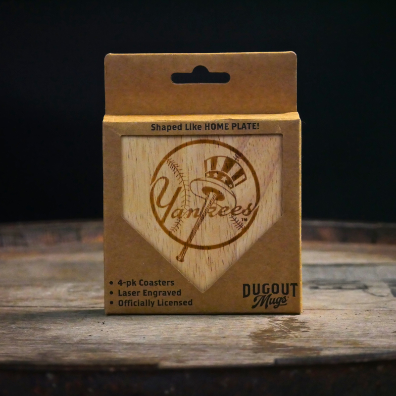 New York Yankees Dugout Mug® | 4 Pack Wooden Coaster Set