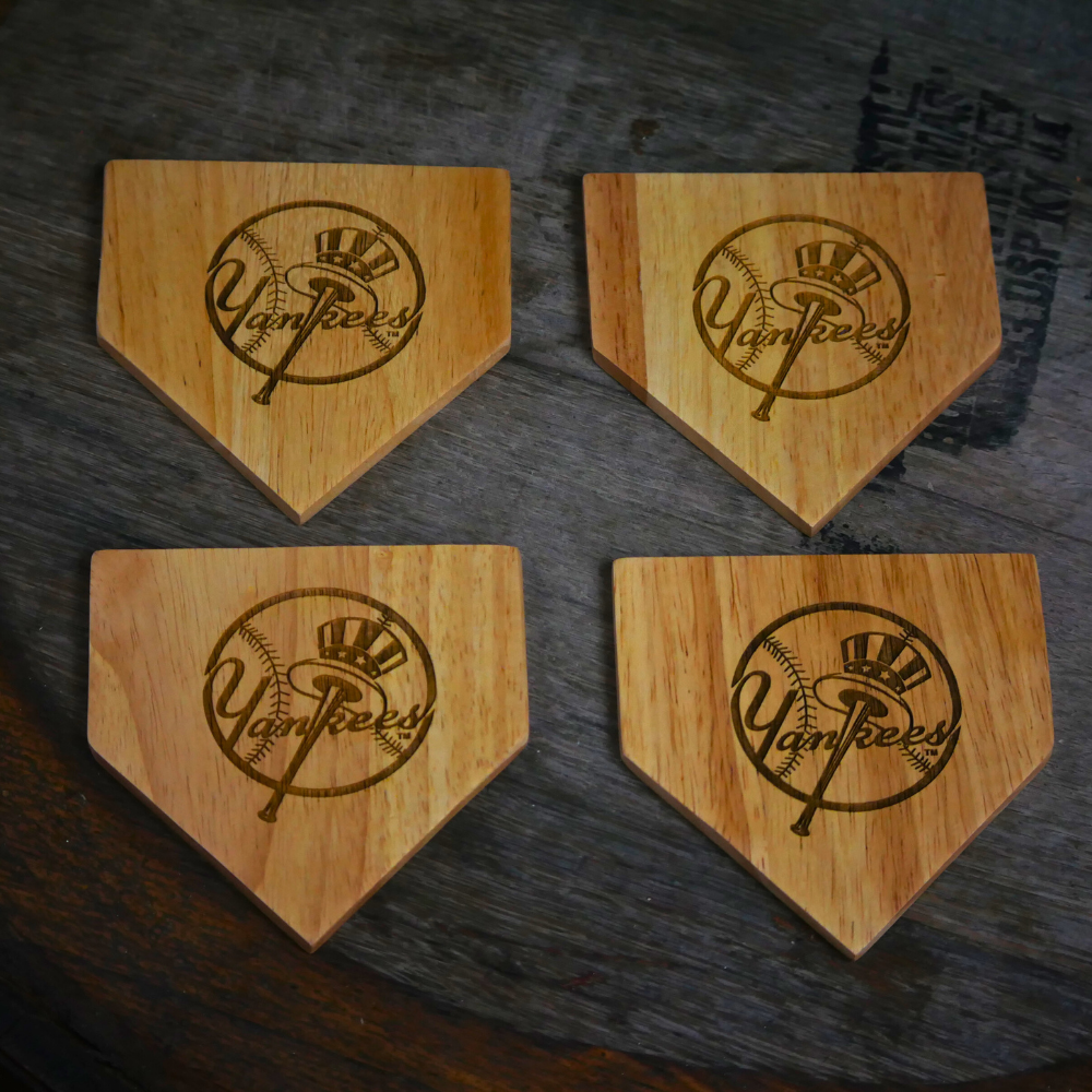 Dugout Mugs® Wooden MLB Home Plate Coasters - 4 Pack