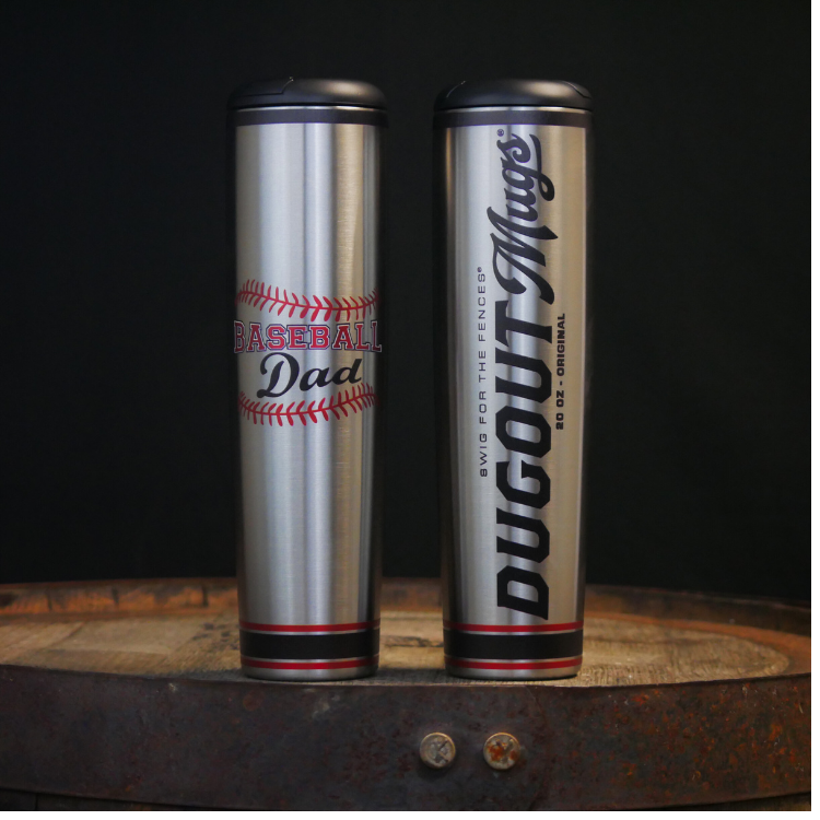 "Baseball Dad" Metal Baseball Bat Mug | Dugout Mugs®