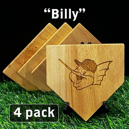 NEW ITEM - Wooden MLB Home Plate Coasters - MASCOT EDITION