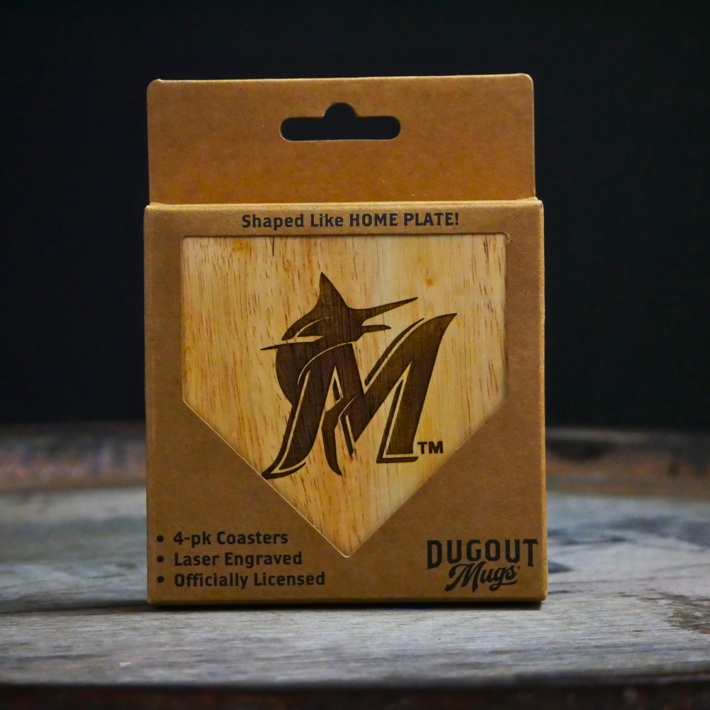 Miami Marlins Dugout Mug® Wood Coaster