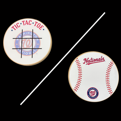 Washington Nationals Portable Dry Erase Game Board - 6.5" Double-Sided Wooden Tic Tac Toe Travel Set with Marker & Bag