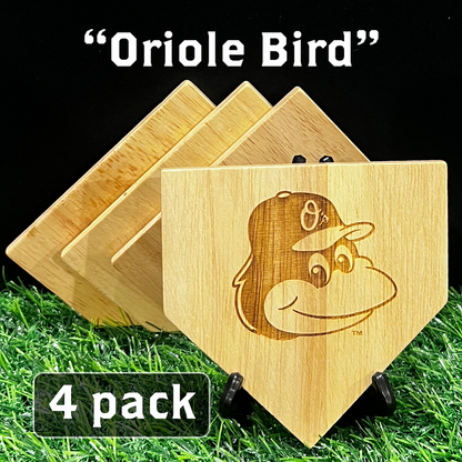 NEW ITEM - Wooden MLB Home Plate Coasters - MASCOT EDITION