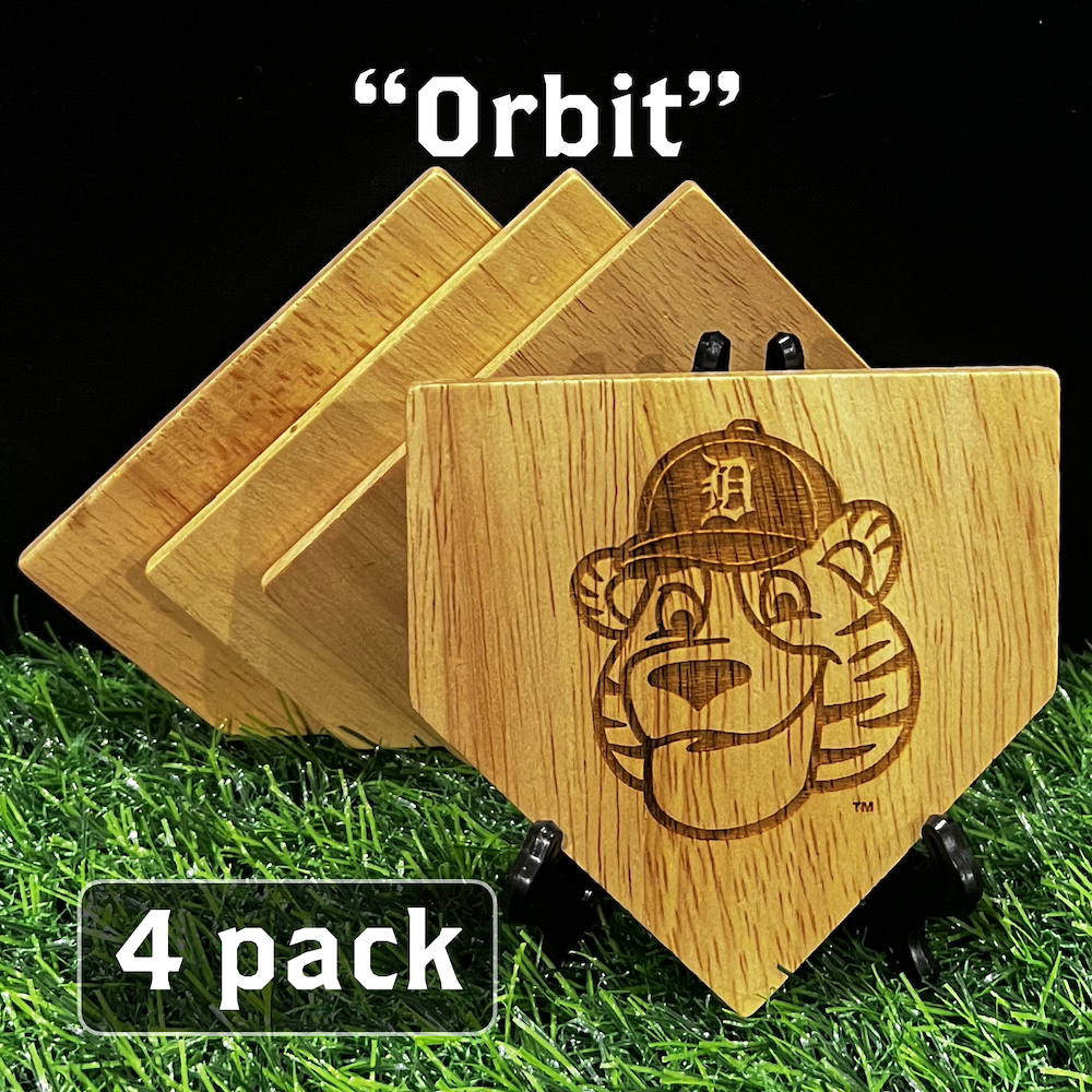 NEW ITEM - Wooden MLB Home Plate Coasters - MASCOT EDITION