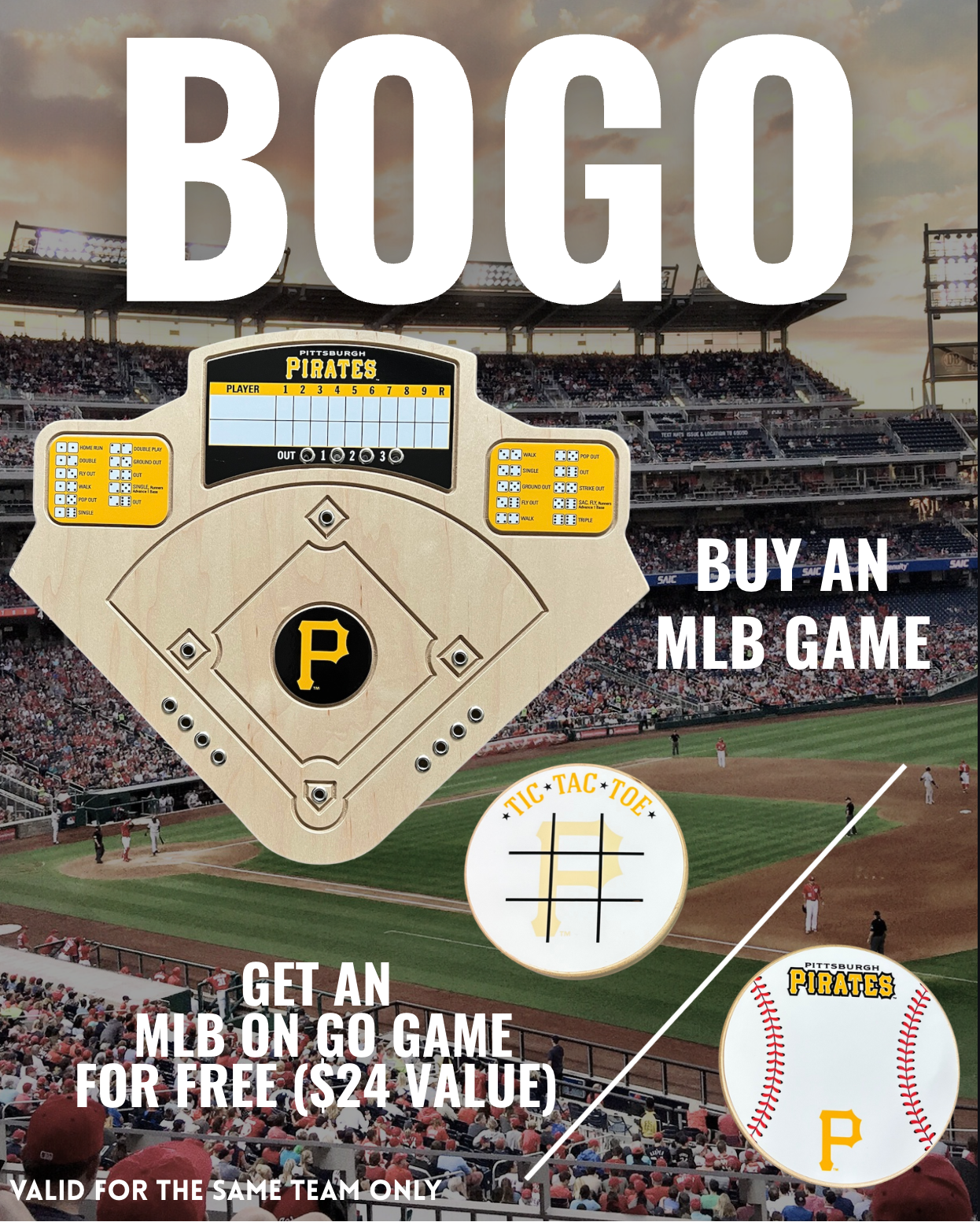 BOGO | Choose Your MLB Board Game Get a Free Tic-Tac-Toe Game