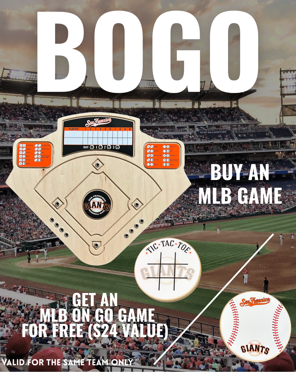 BOGO | Choose Your MLB Board Game Get a Free Tic-Tac-Toe Game