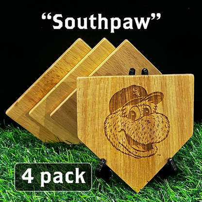 NEW ITEM - Wooden MLB Home Plate Coasters - MASCOT EDITION