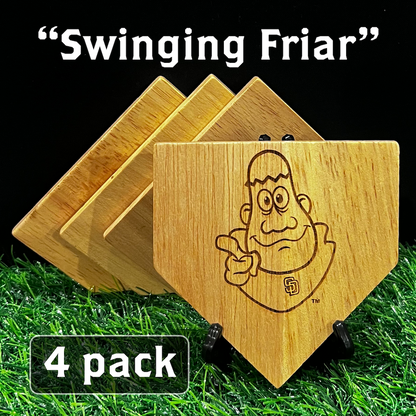 NEW ITEM - Wooden MLB Home Plate Coasters - MASCOT EDITION