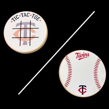 Minnesota Twins Portable Dry Erase Game Board - 6.5" Double-Sided Wooden Tic Tac Toe Travel Set with Marker & Bag