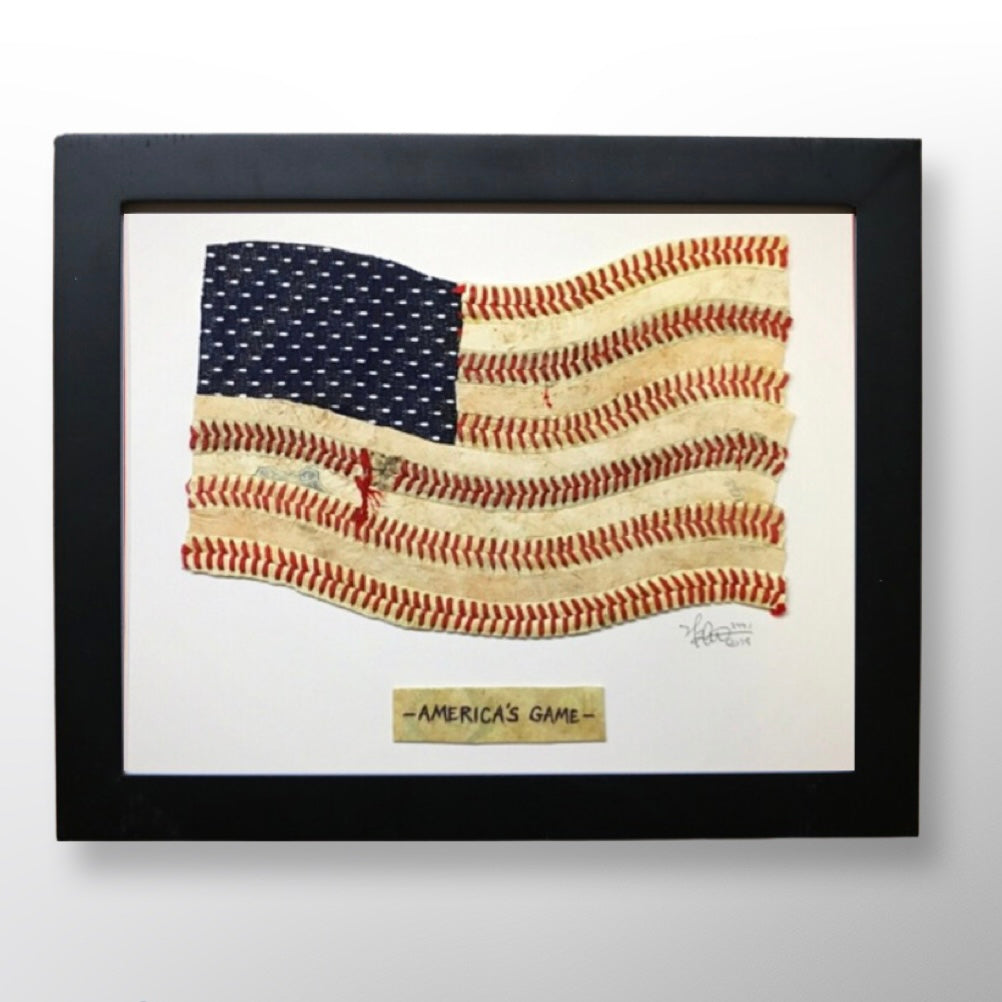 "America's Game" Original Baseball American Flag Artwork