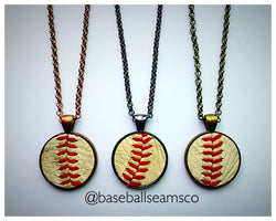 Baseball Seam Pendant Necklace