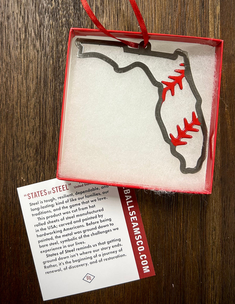 Florida Steel Baseball Christmas Ornament