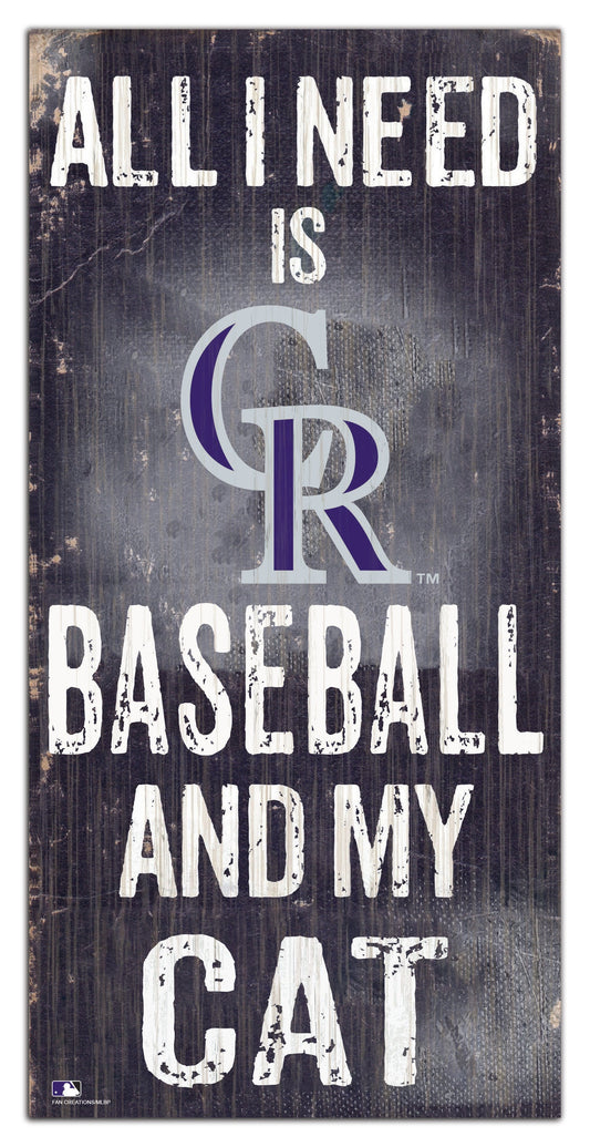 Colorado Rockies My Cat 6x12 Sign