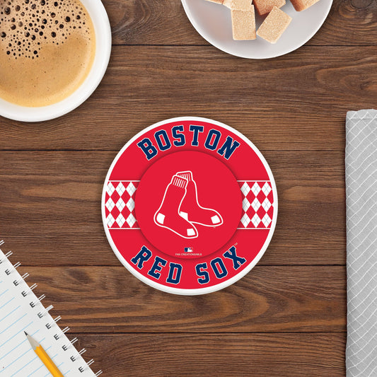MLB - Boston Red Sox 4 inch Ceramic Argyle Coaster