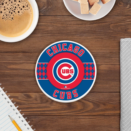 MLB - Chicago Cubs 4 inch Ceramic Argyle Coaster