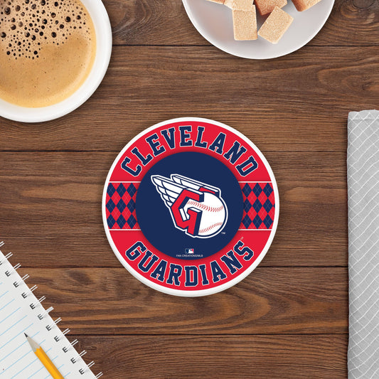 MLB - Cleveland Guardians 4 inch Ceramic Argyle Coaster