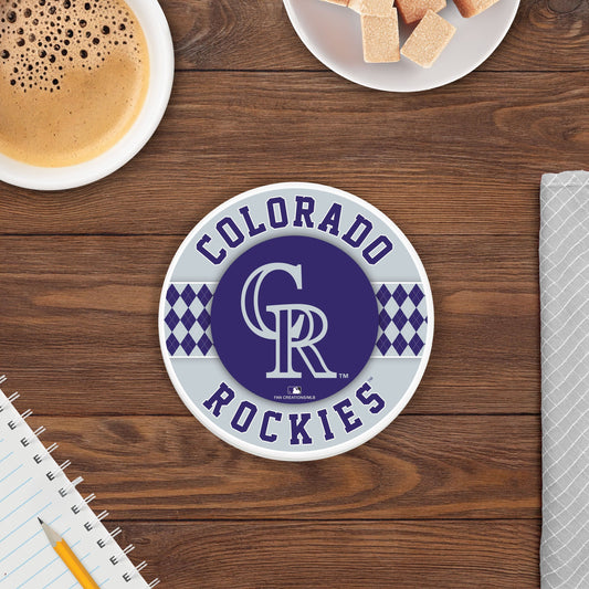 MLB - Colorado Rockies 4 inch Ceramic Argyle Coaster