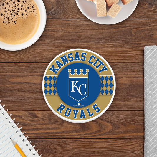 MLB - Kansas City Royals 4 inch Ceramic Argyle Coaster