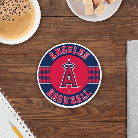 MLB - Los Angeles Angels 4 inch Ceramic Argyle Coaster