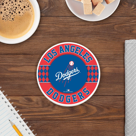MLB - Los Angeles Dodgers 4 inch Ceramic Argyle Coaster