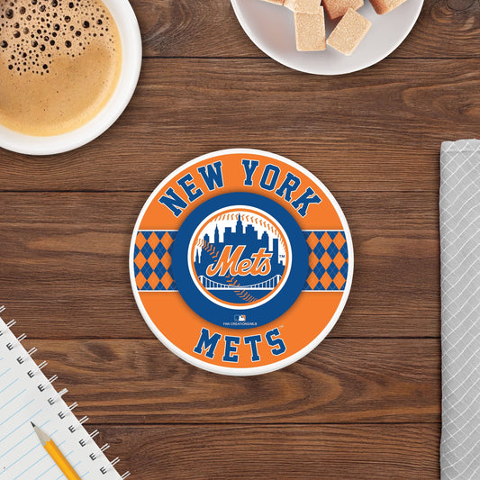 MLB - New York Mets 4 inch Ceramic Argyle Coaster