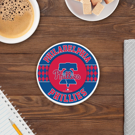 MLB - Philadelphia Phillies 4 inch Ceramic Argyle Coaster
