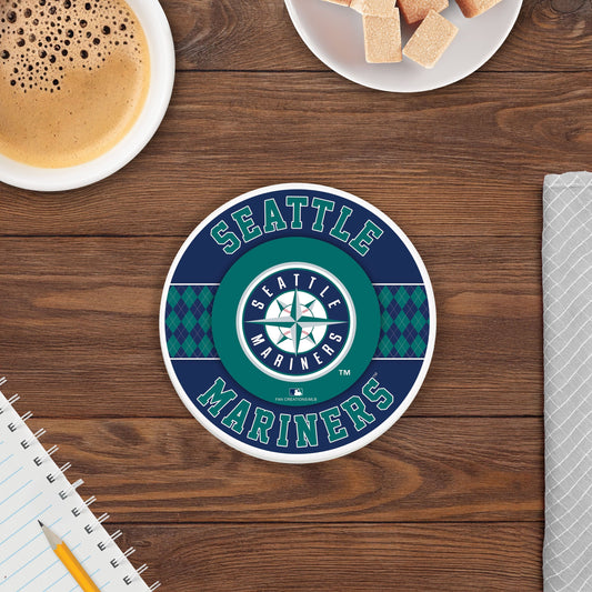 MLB - Seattle Mariners 4 inch Ceramic Argyle Coaster