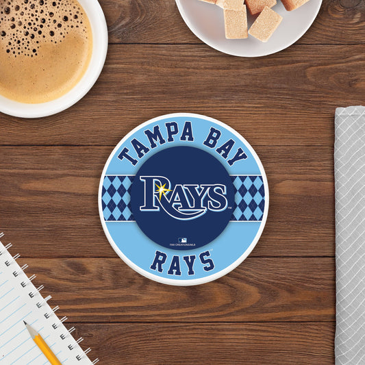 MLB - Tampa Bay Rays 4 inch Ceramic Argyle Coaster