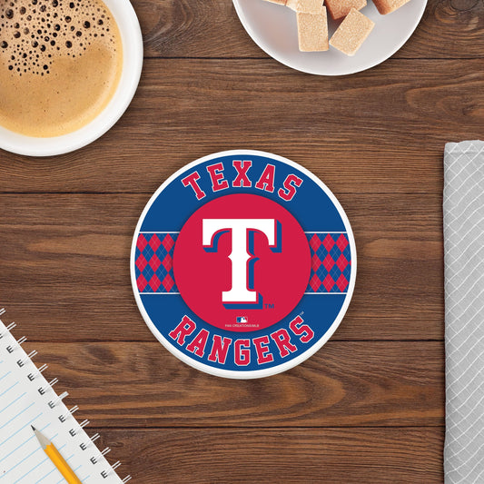 MLB - Texas Rangers 4 inch Ceramic Argyle Coaster