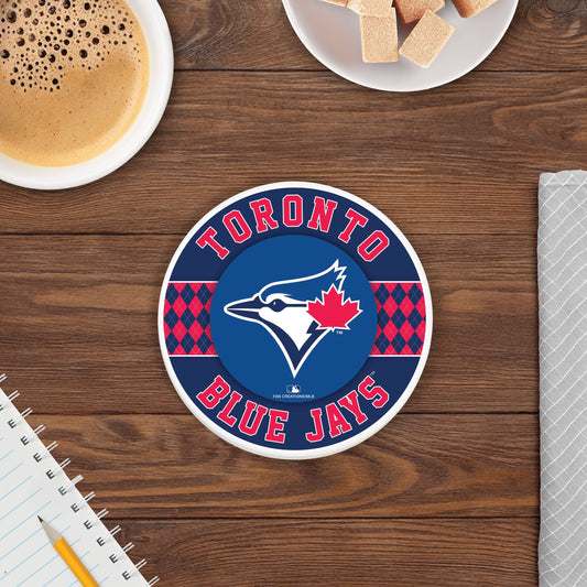 MLB - Toronto Blue Jays 4 inch Ceramic Argyle Coaster