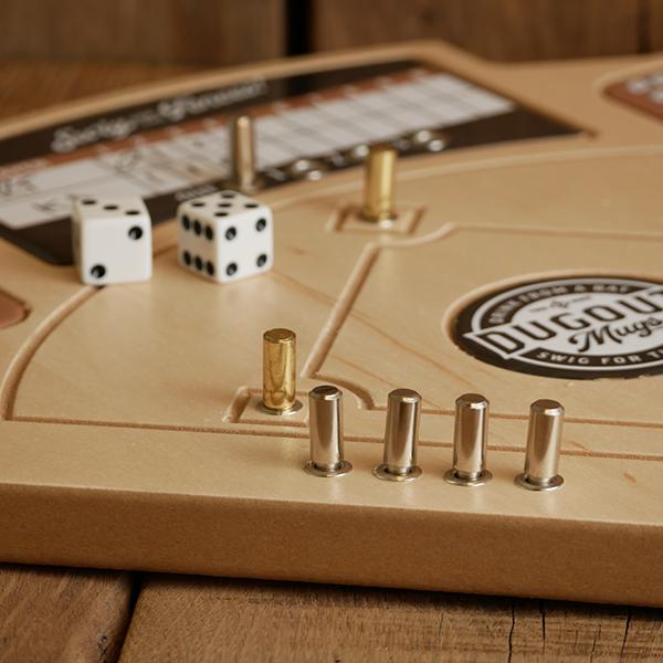 Dugout mugs baseball boardgame closeup