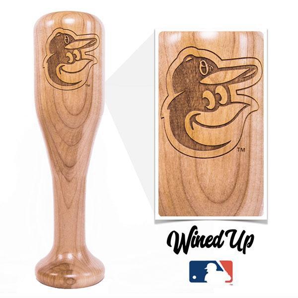 baseball bat wine glass Baltimore Orioles bird